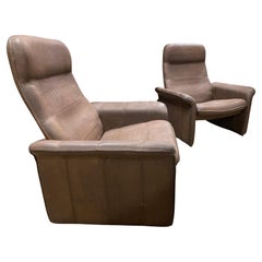 Pair of De Sede DS-50 Reclining Lounge Chairs, 1970s