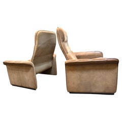 Pair of De Sede DS-50 Reclining Lounge Chairs, 1970s