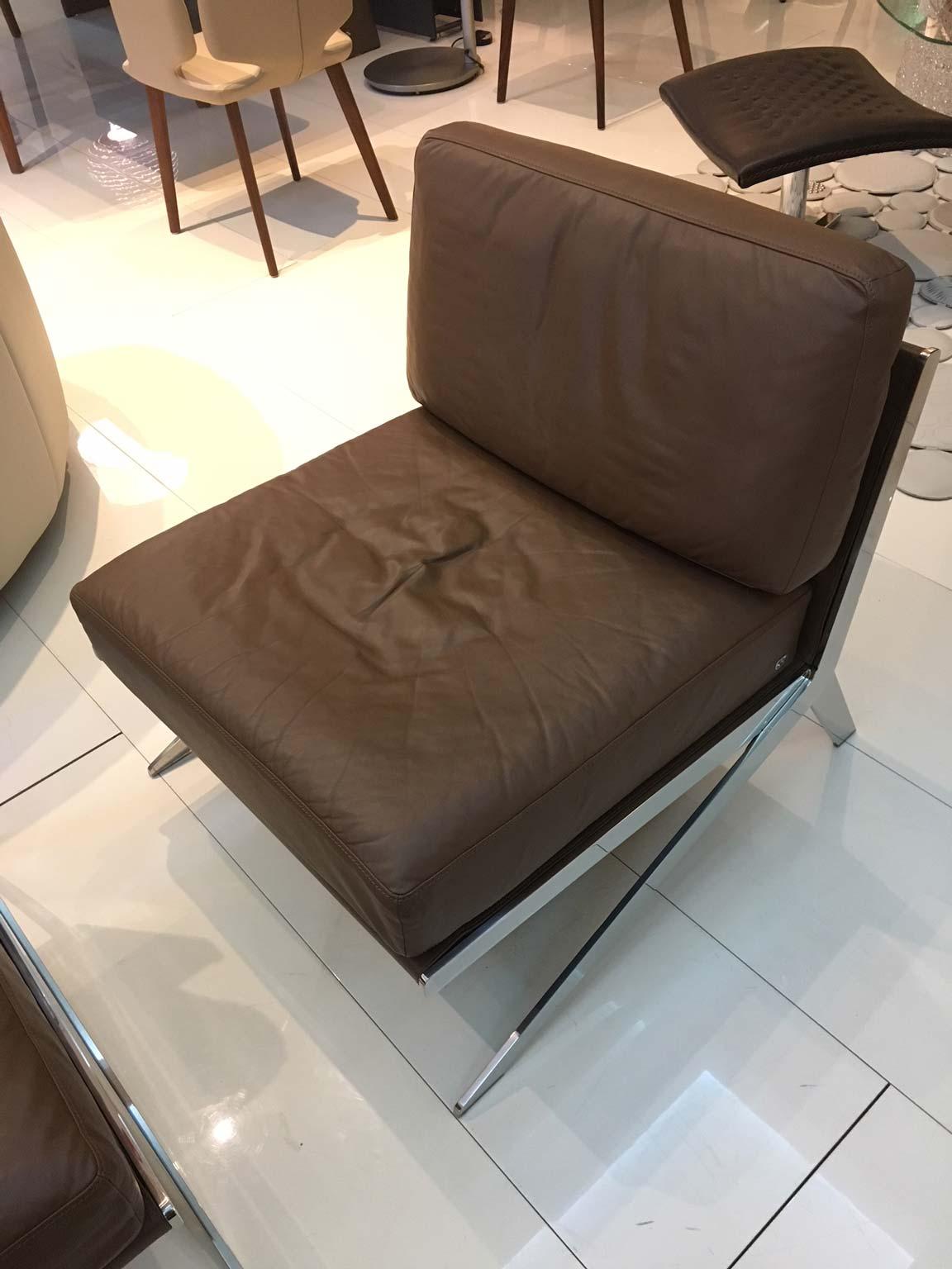 armless leather chairs