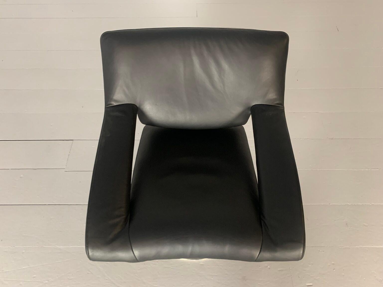 Coppia di poltrone De Sede DS255/01 - in pelle nera in vendita 6
