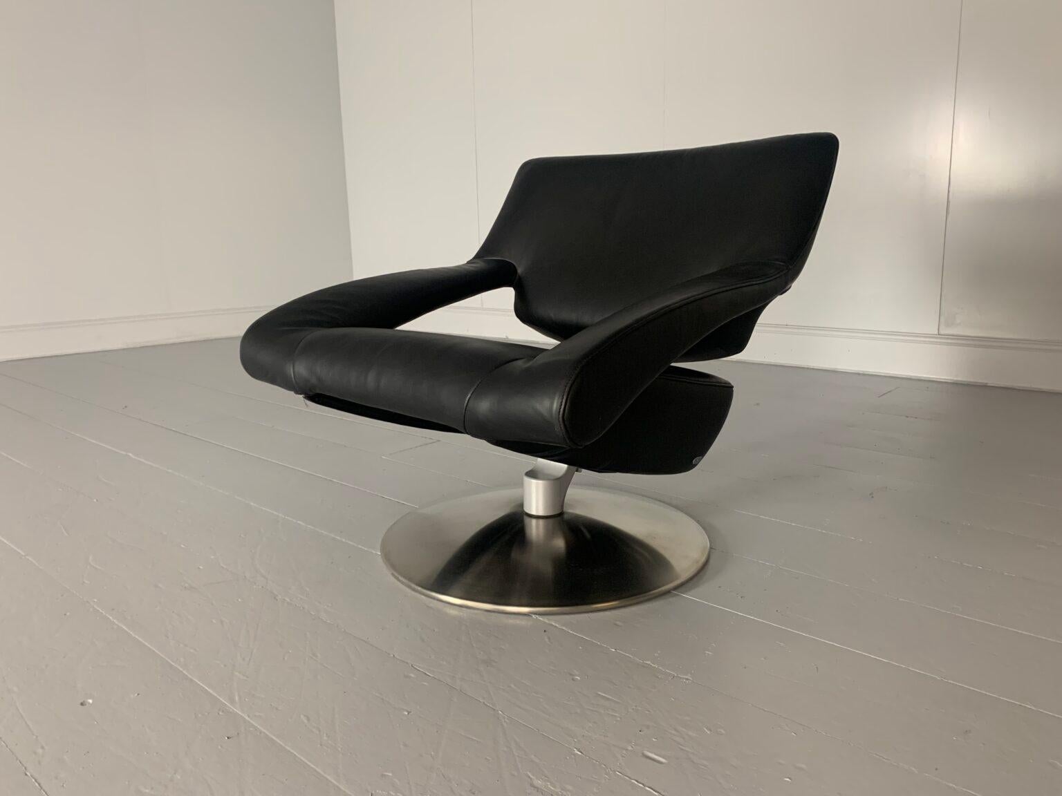 Coppia di poltrone De Sede DS255/01 - in pelle nera in vendita 7