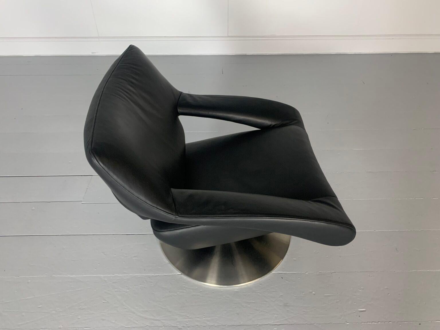 Coppia di poltrone De Sede DS255/01 - in pelle nera in vendita 12
