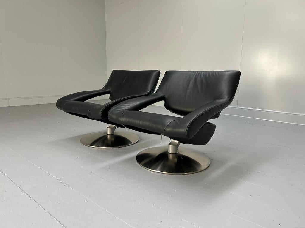 Coppia di poltrone De Sede DS255/01 - in pelle nera In condizioni buone in vendita a Barrowford, GB