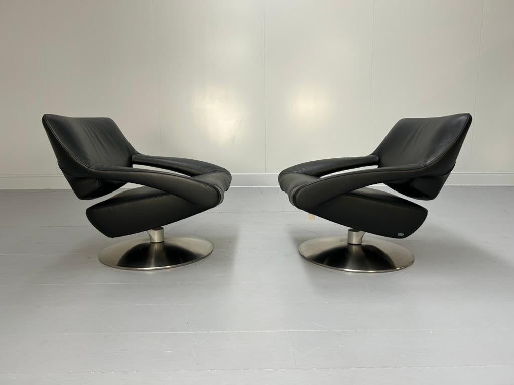Coppia di poltrone De Sede DS255/01 - in pelle nera in vendita 2