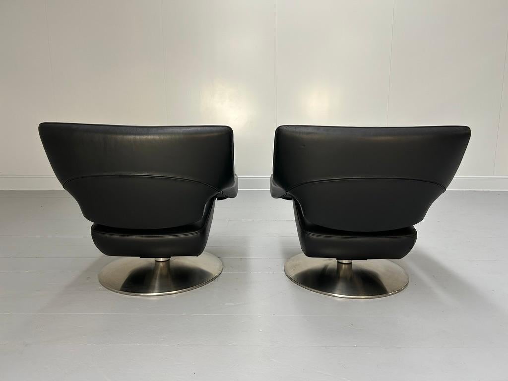 Coppia di poltrone De Sede DS255/01 - in pelle nera in vendita 3