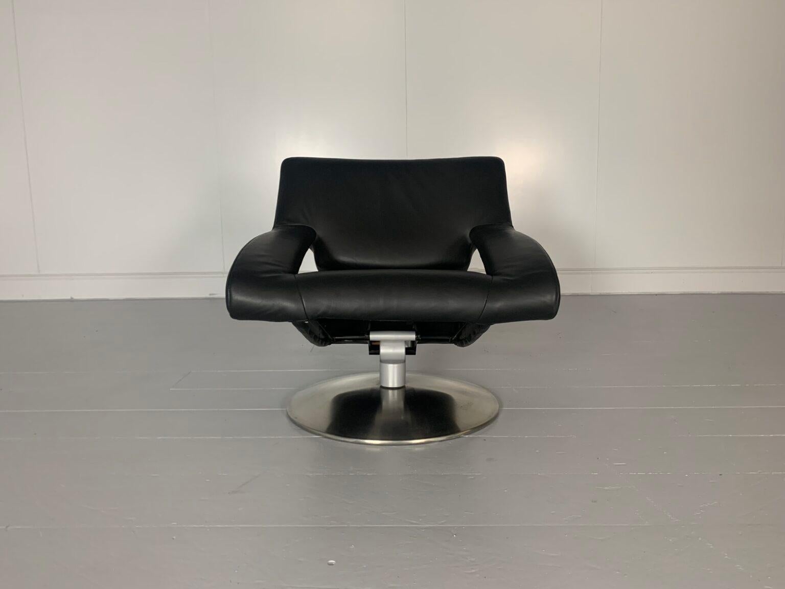 Coppia di poltrone De Sede DS255/01 - in pelle nera in vendita 4