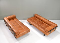 Paire de canapés-lits de jour De Sede DS80 en cuir Cognac Tan - Suisse, années 1970