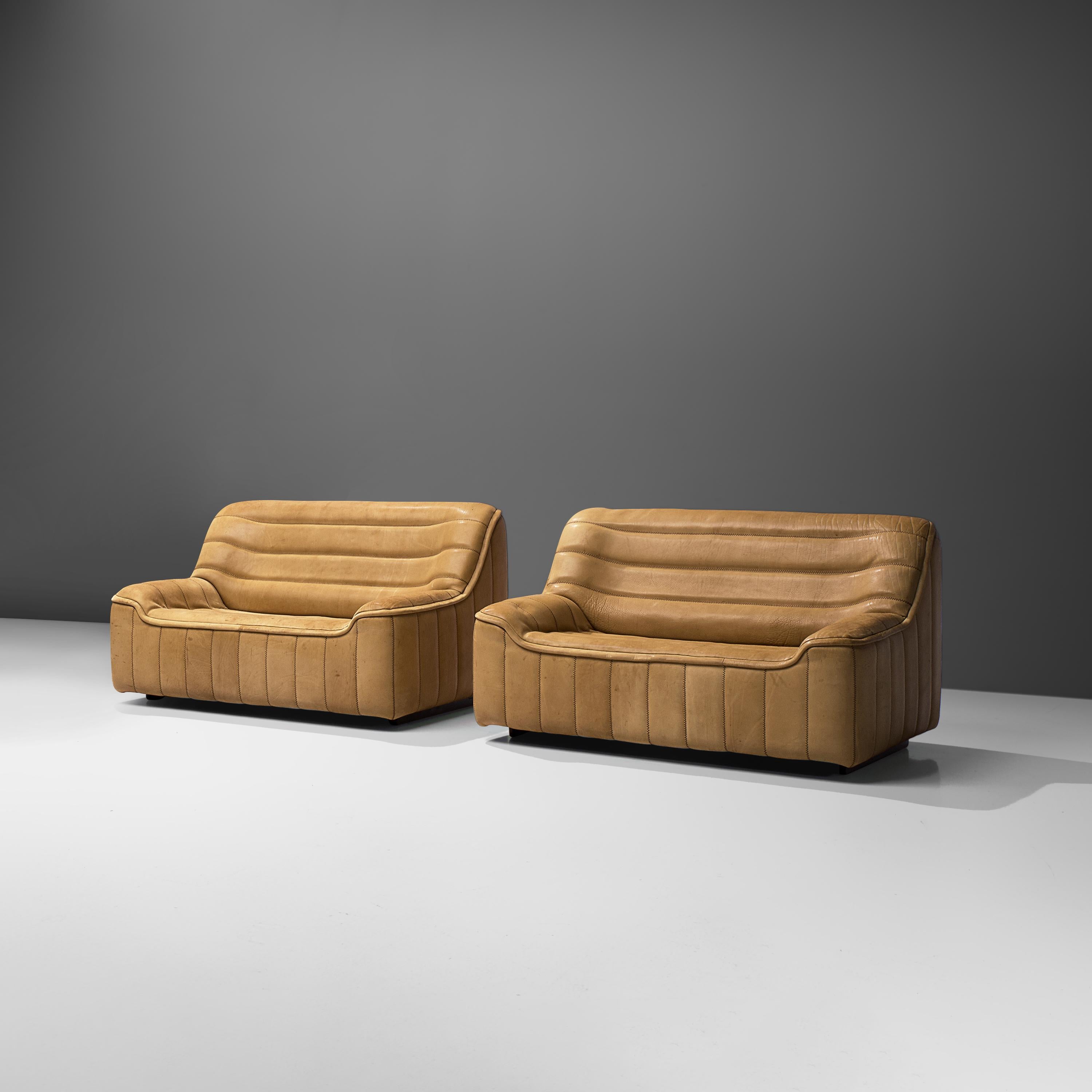 Pair of De Sede 'DS-84' Sofas in Buffalo Leather In Good Condition In Waalwijk, NL