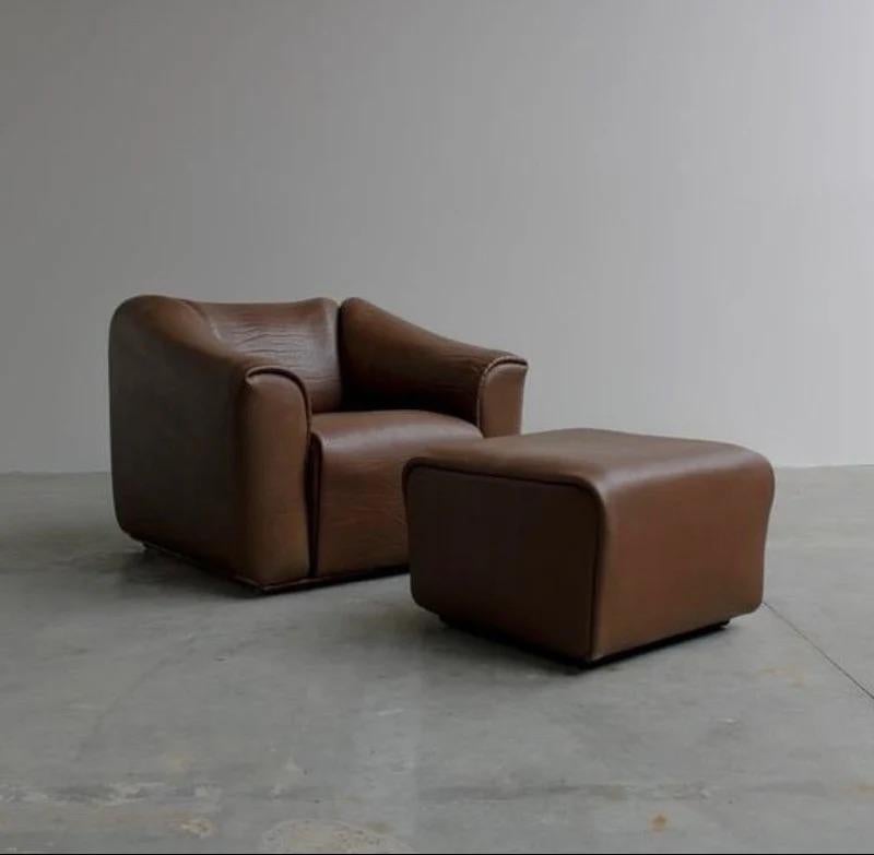 Paar De Sede-Loungesessel mit Ottomane im Angebot 3