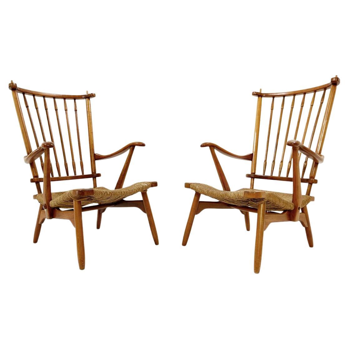 Paire de fauteuils De Ster Gelderland en argent sterling, années 1950