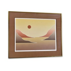 Pair of Dean Hayes 1970s Landscape Original Limited Signed Screen Prints with Co