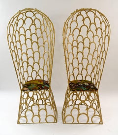 Pair of Deauville Racehorse Owners Welded Horseshoe Chairs