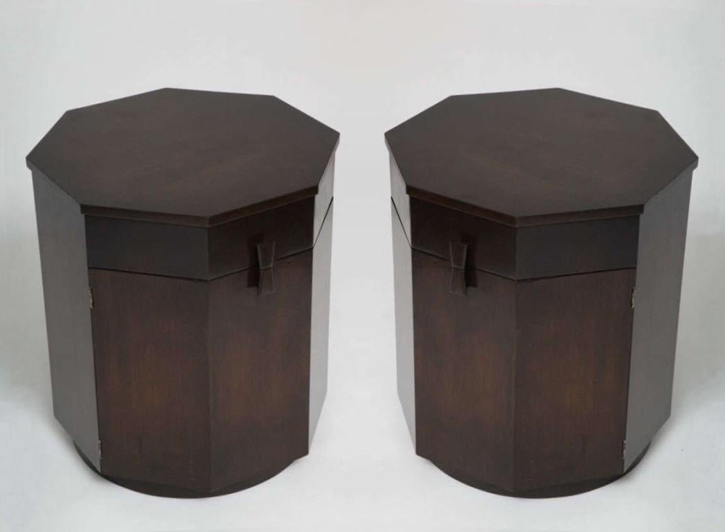 American Pair of Decagon Dry Bar Cabinets by Harvey Probber  For Sale