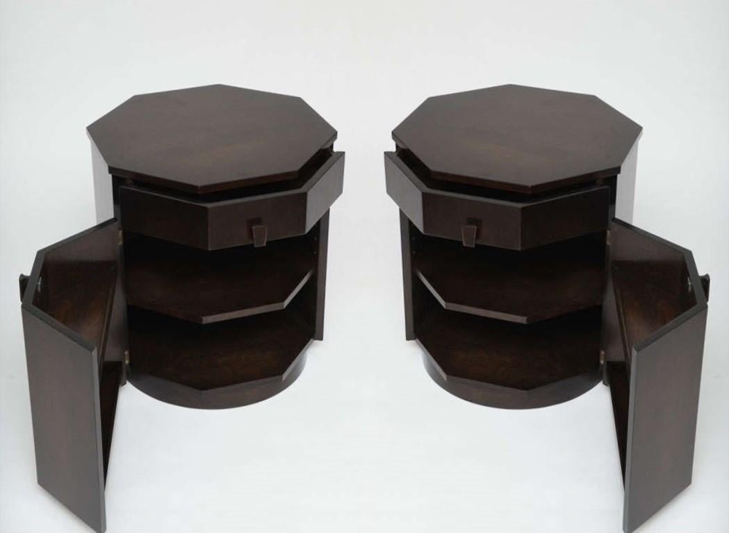 Pair of Decagon Dry Bar Cabinets by Harvey Probber  In Excellent Condition For Sale In Dallas, TX