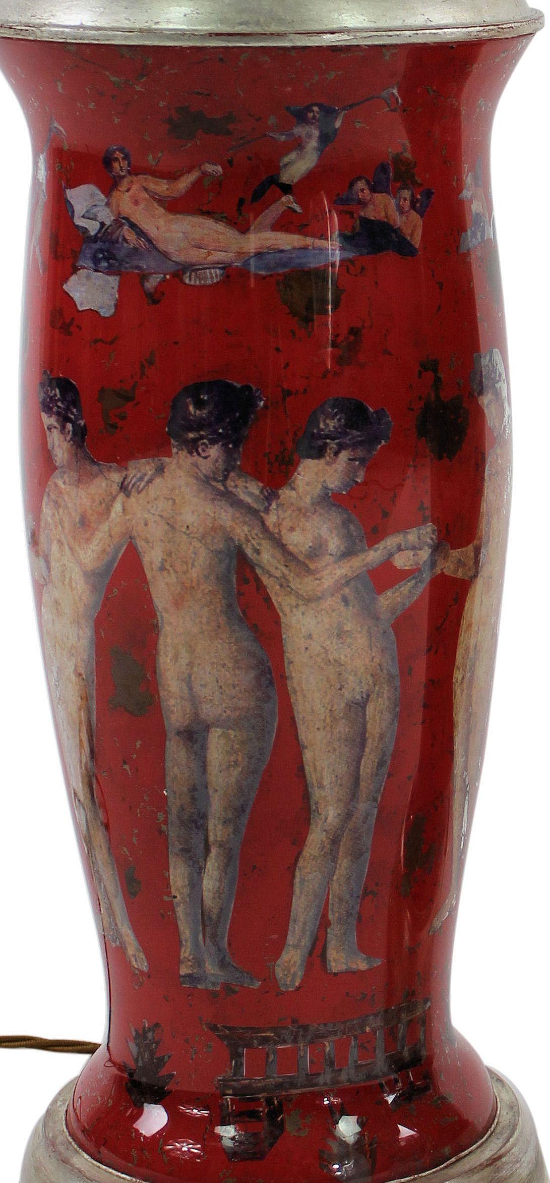 Pair of Declamania Lamps Depicting Pompeian Scenes In Excellent Condition In London, GB