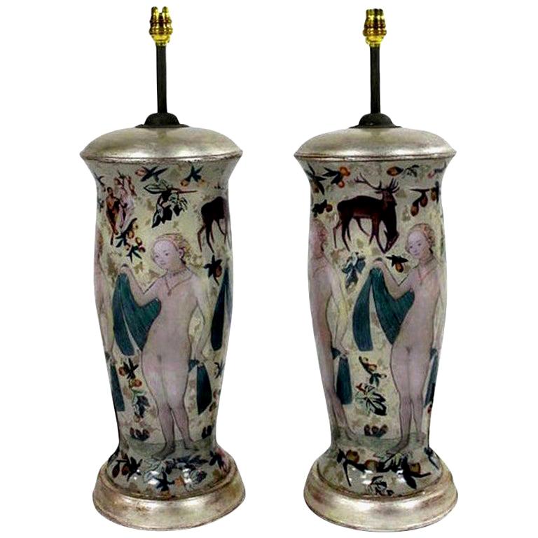 Pair of Declamania Lamps Inspired by Cranach