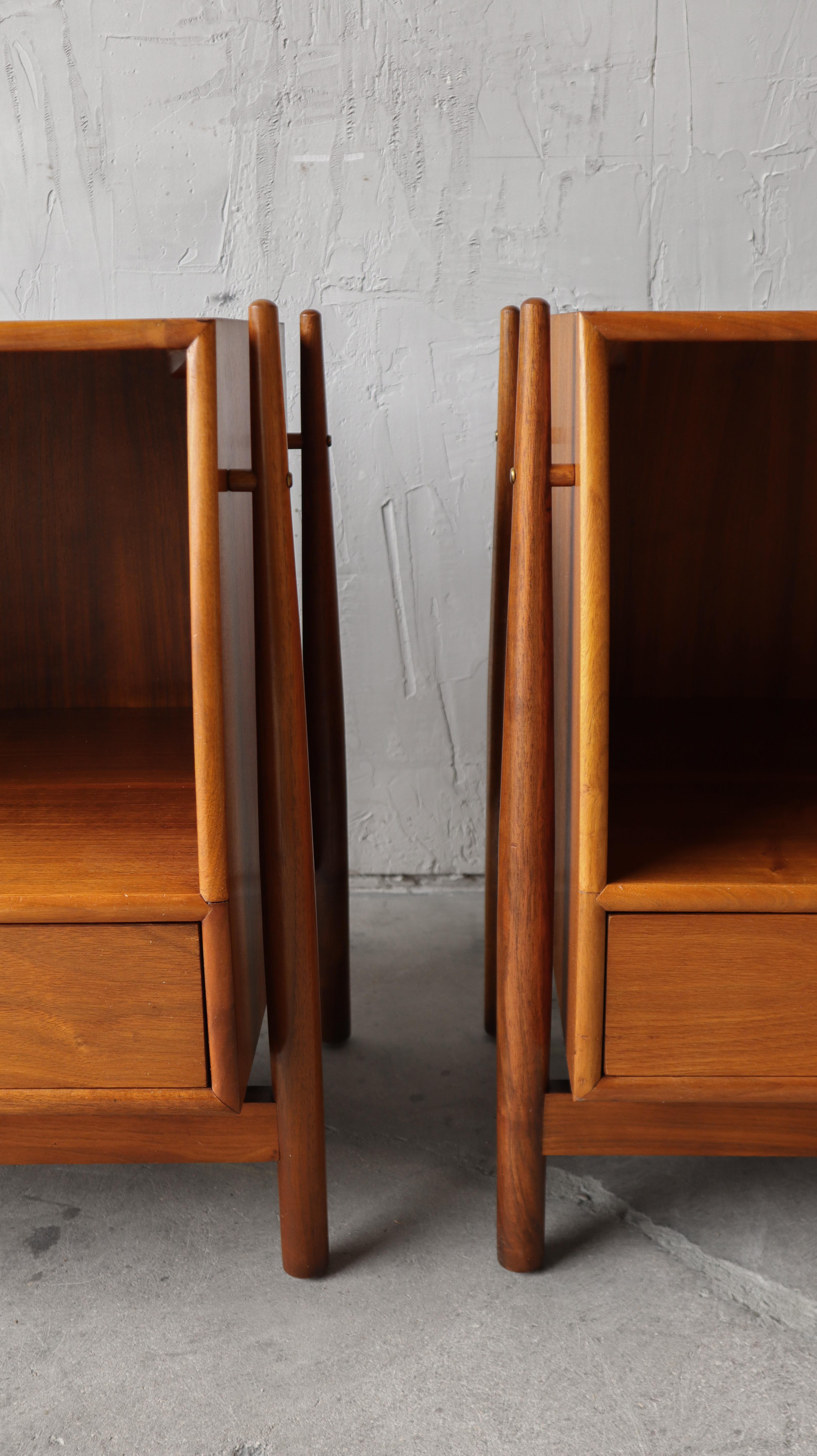20th Century Pair of Declaration Nightstands by Kipp Stewart for Drexel For Sale