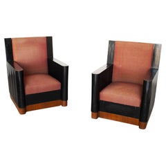 Pair of Déco Armchairs from Turin School from the 1930s
