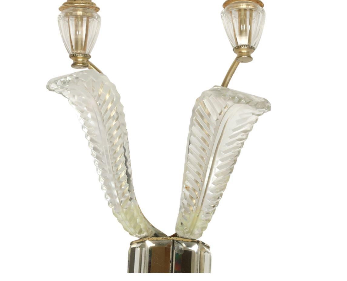 Pair of Deco Crystal Two Arm Jansen Style Sconces In Good Condition For Sale In Locust Valley, NY