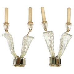 Pair of Deco Crystal Two Arm Jansen Style Sconces