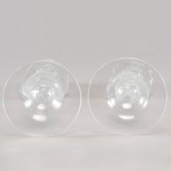 Pair of Deco Era Barovier and Toso Clear Glass Candlesticks