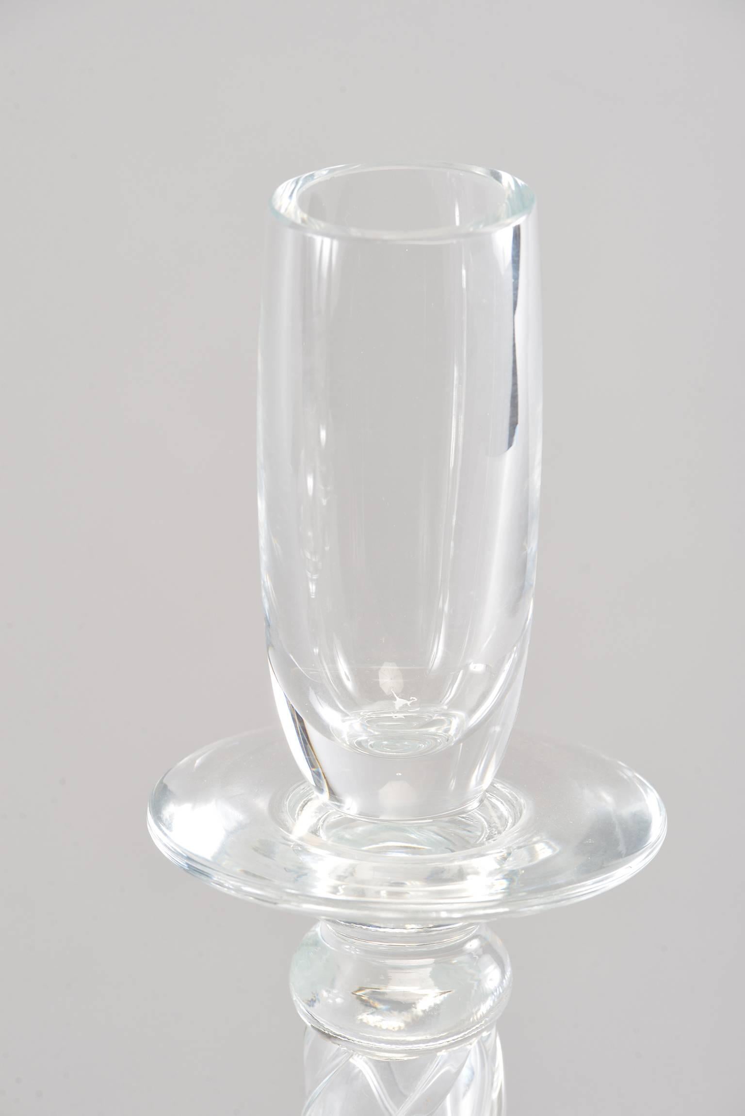 Paire de chandeliers en verre transparent Barovier&Toso d'époque déco en vente 1