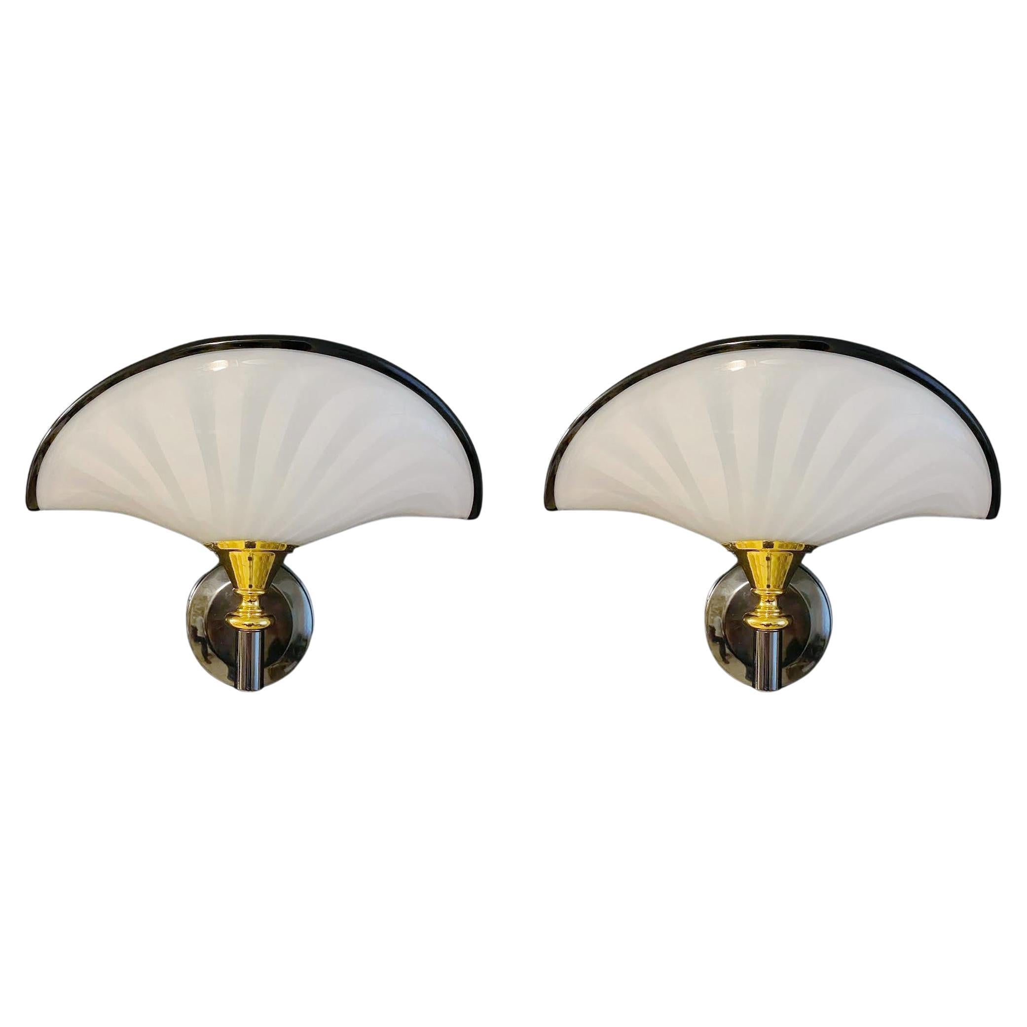 Paar Deco Fan Sconces 