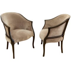 Pair of Deco-Style Midcentury Lacquered Bergeres