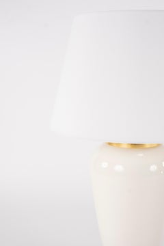 Pair of Deco Style White Glass Lamps