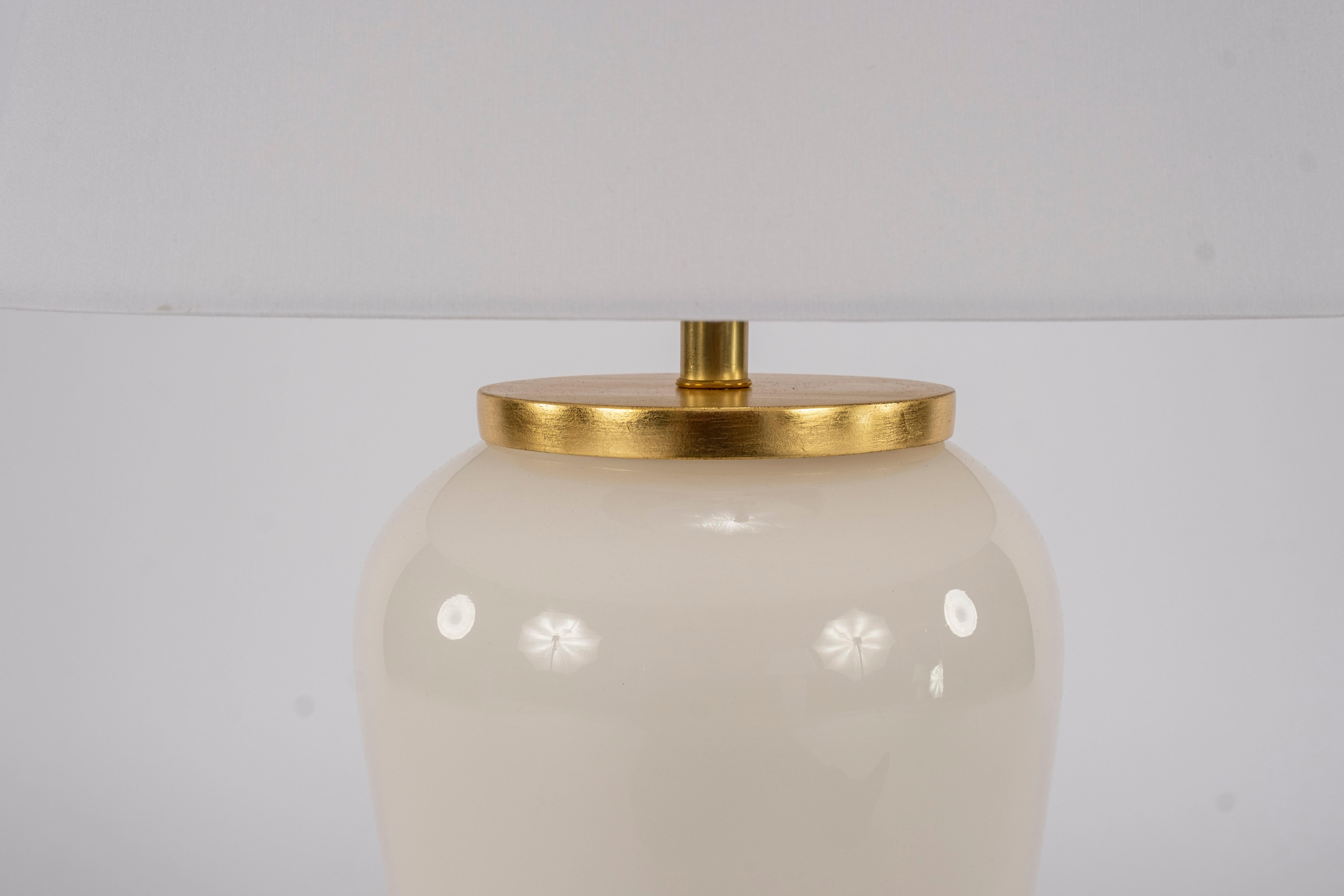 Art Deco Pair of Deco Style White Glass Lamps For Sale