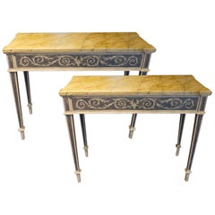 Pair of Decorated Console Tables