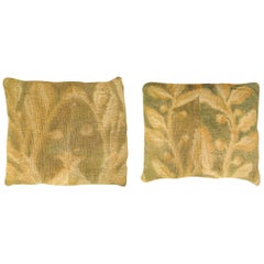 Pair Of Vintage Decorative Traditional Oriental Carpet Pillow For