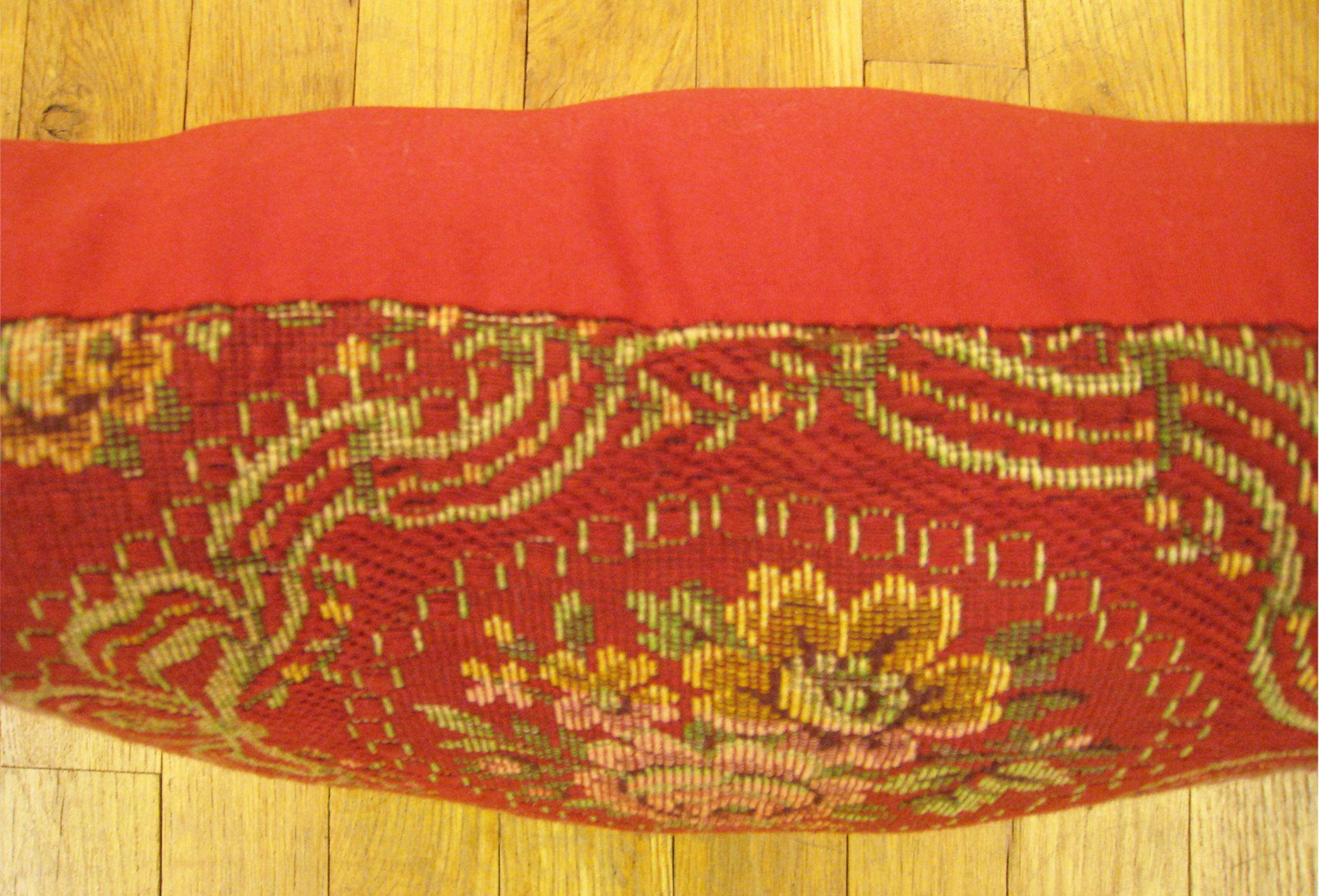 Early 20th Century Pair of Decorative Antique French Jacquard Tapestry Pillows w/ Floral Elements For Sale