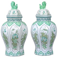 Pair of Decorative Baluster Spice Jars, Porcelain, Vase, 20th Century