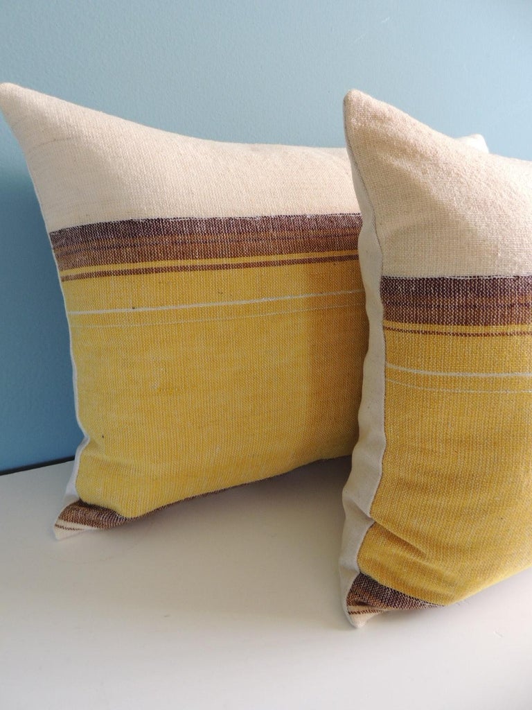 Moroccan Pair of Decorative Bolster Pillows For Sale