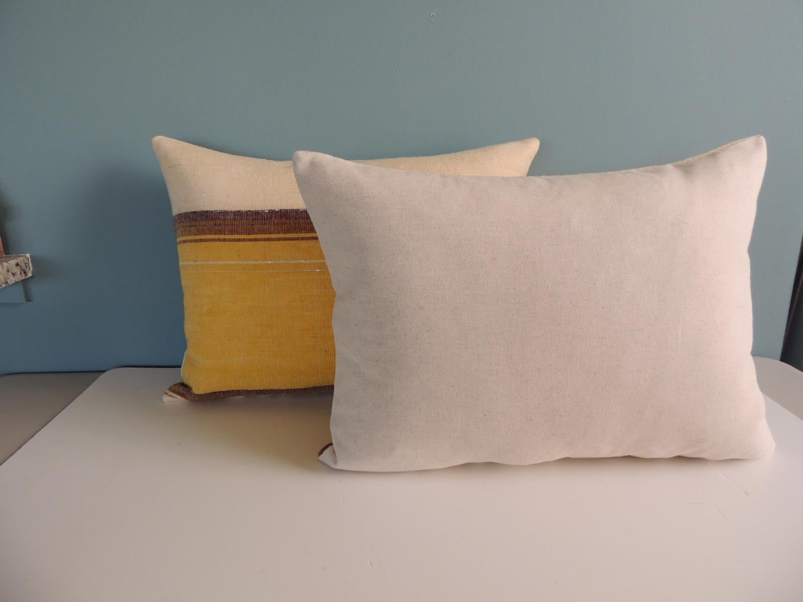 Hand-Crafted Pair of Decorative Bolster Pillows