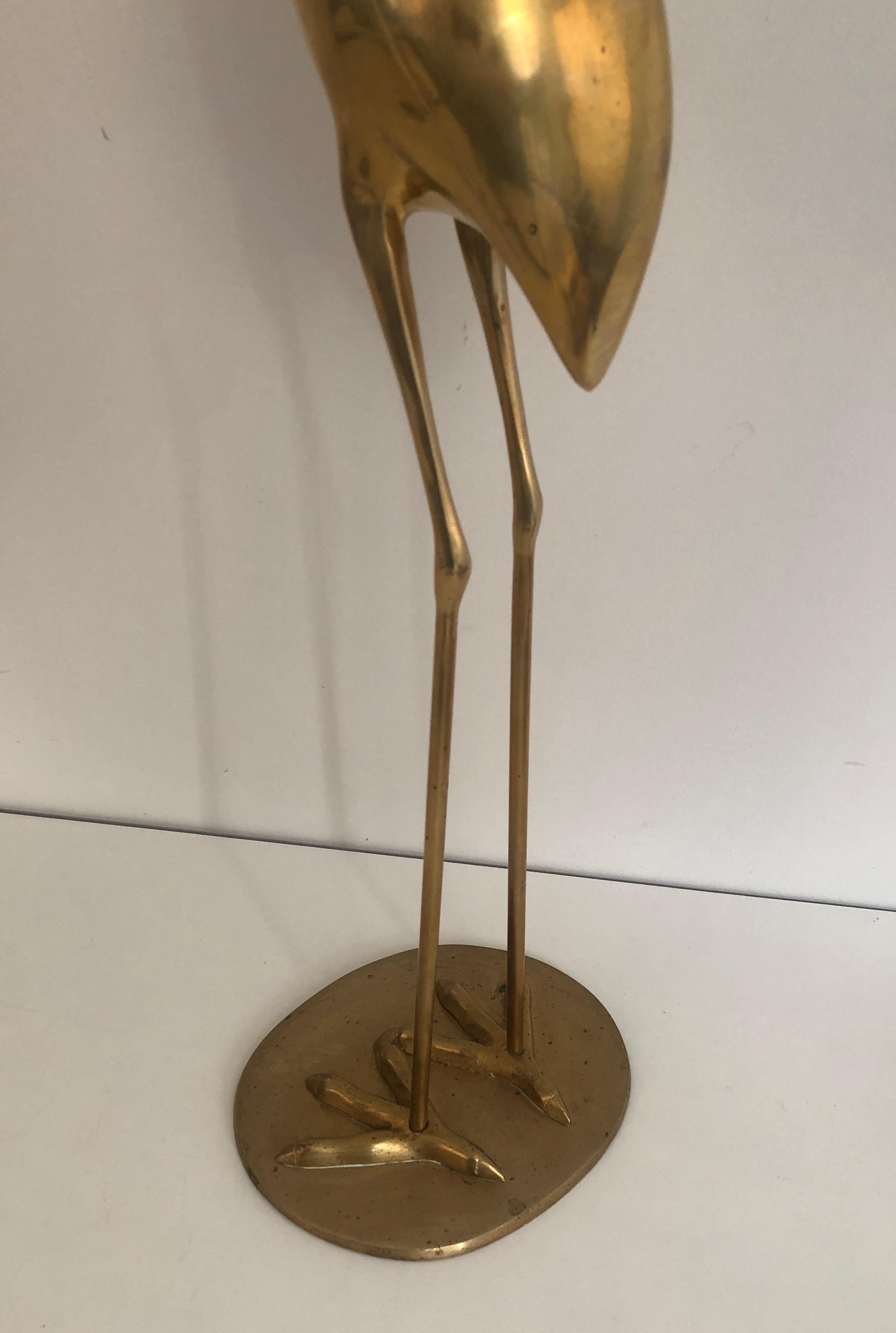 Pair of Decorative Brass Herons, French, Circa 1970 5