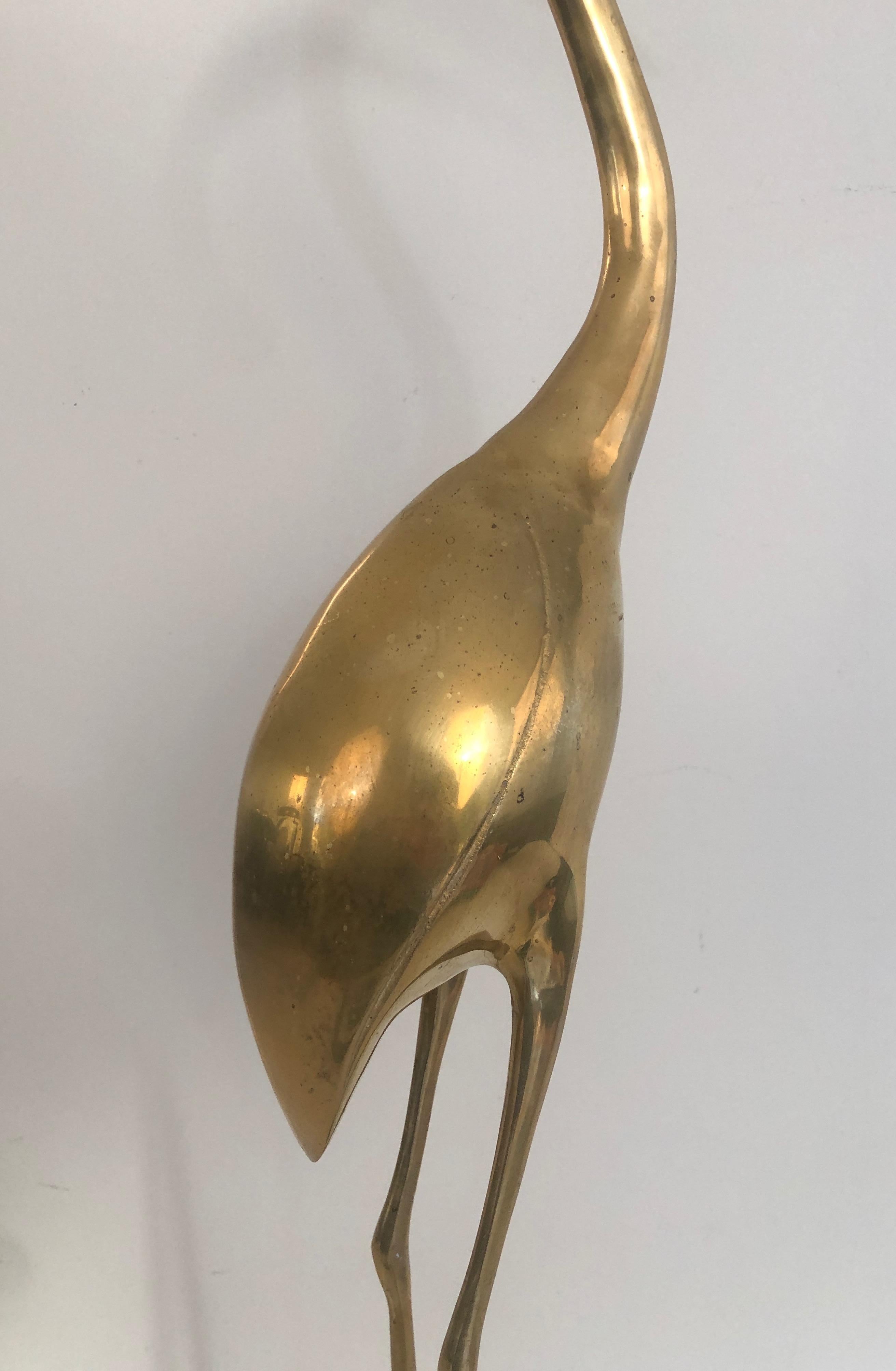 Pair of Decorative Brass Herons, French, Circa 1970 10