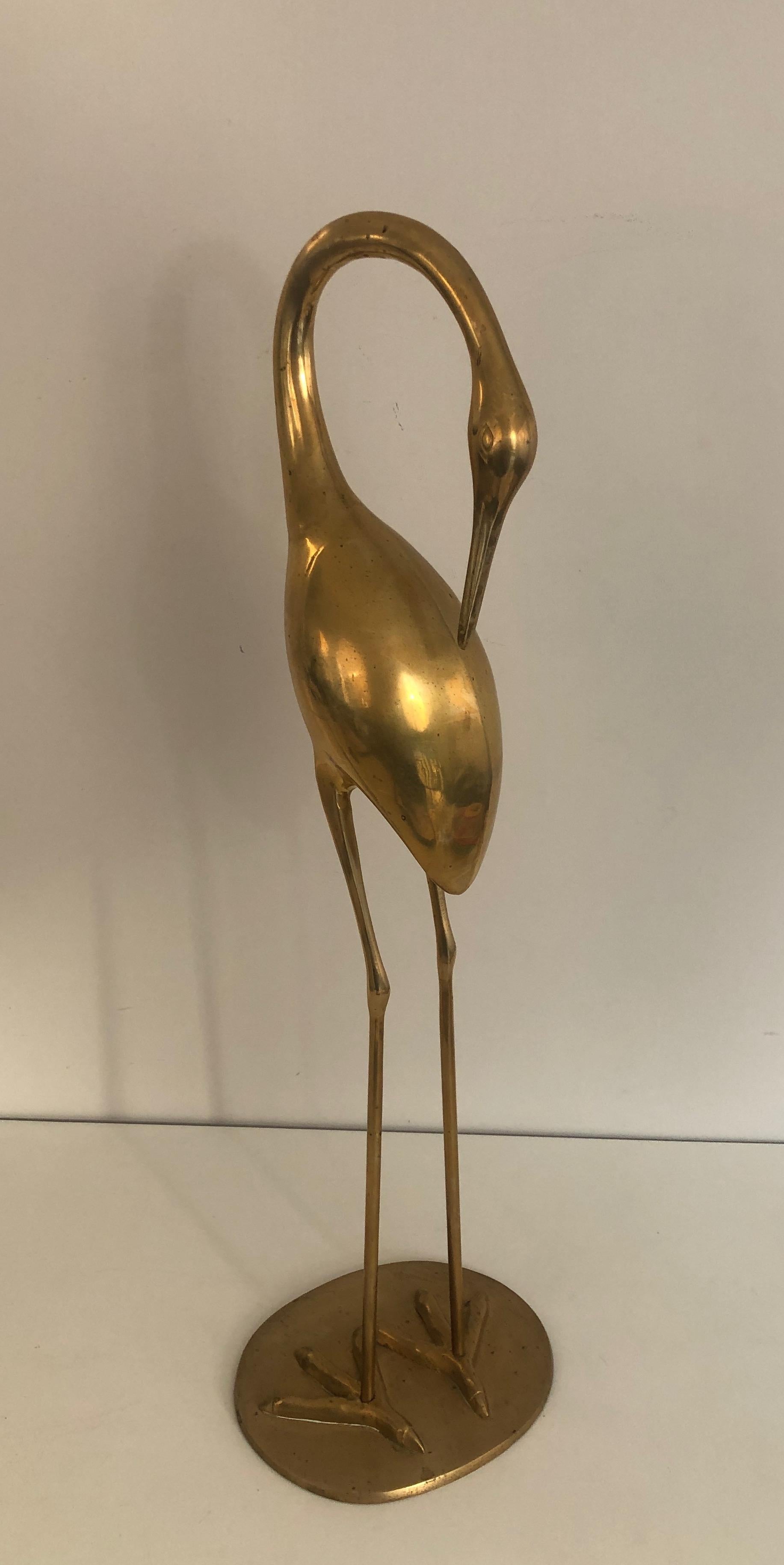 Pair of Decorative Brass Herons, French, Circa 1970 13