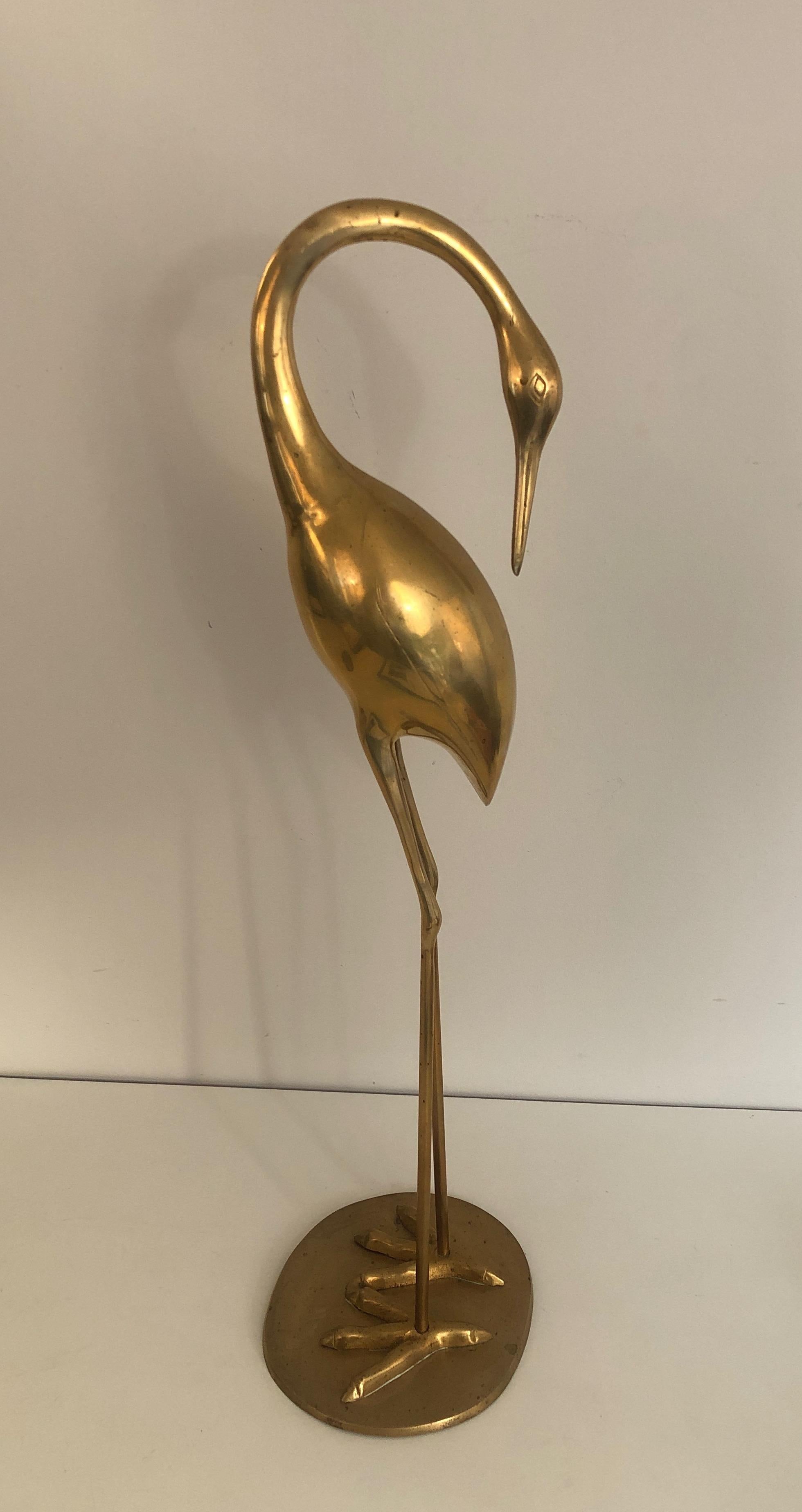 Pair of Decorative Brass Herons, French, Circa 1970 2