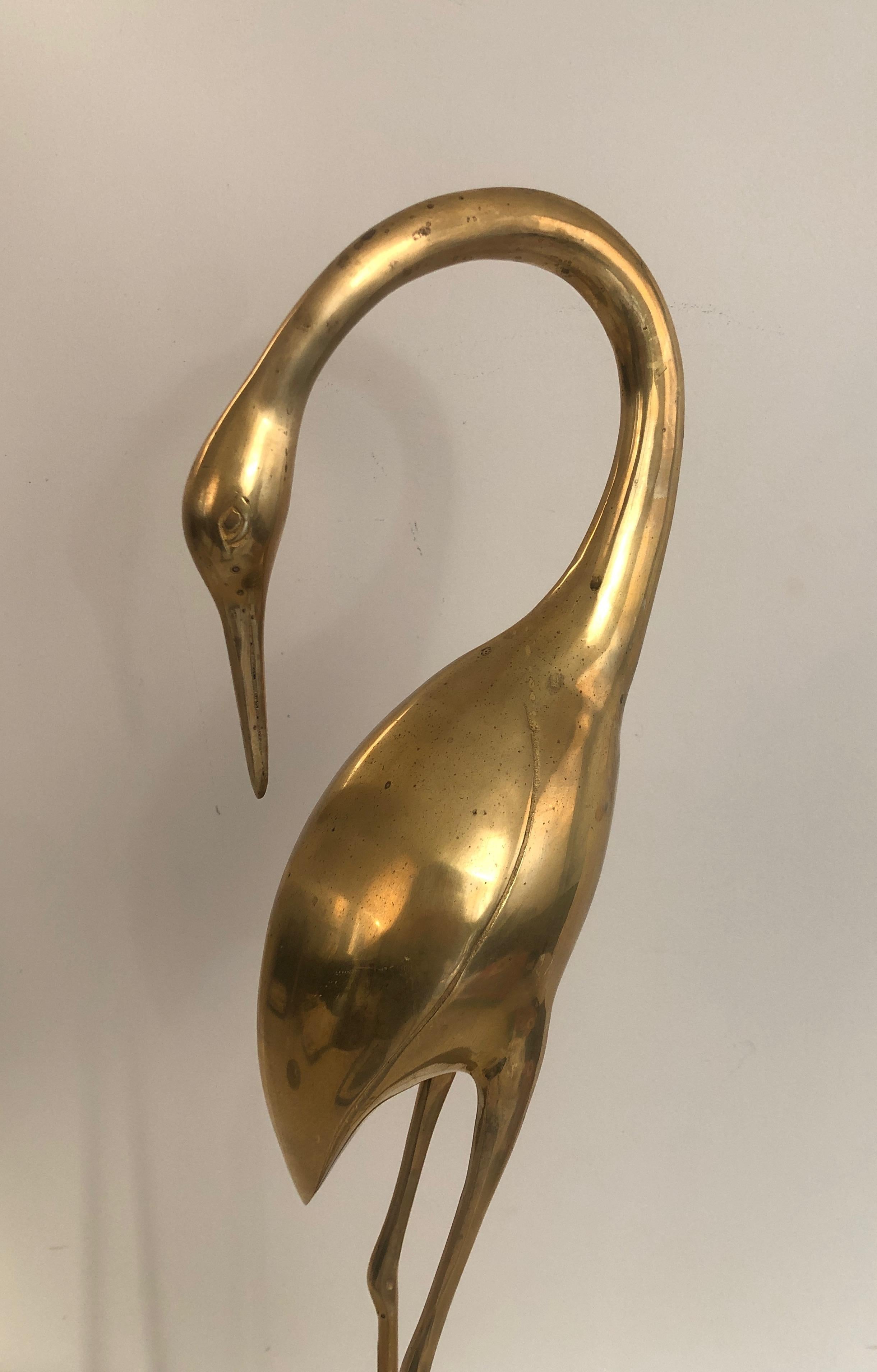 Pair of Decorative Brass Herons, French, Circa 1970 3