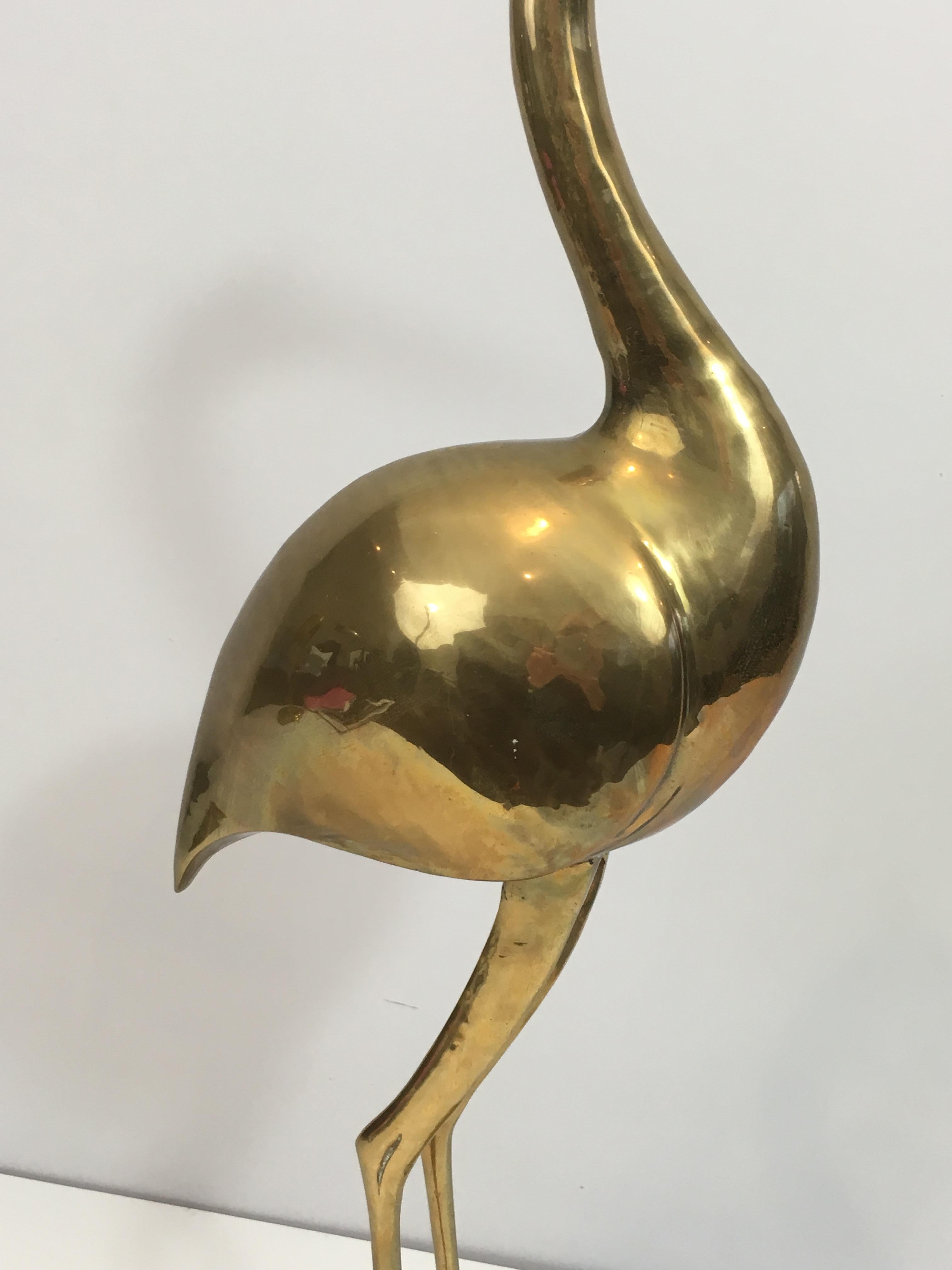 Pair of Decorative Brass Ibis on Wooden Stands 12