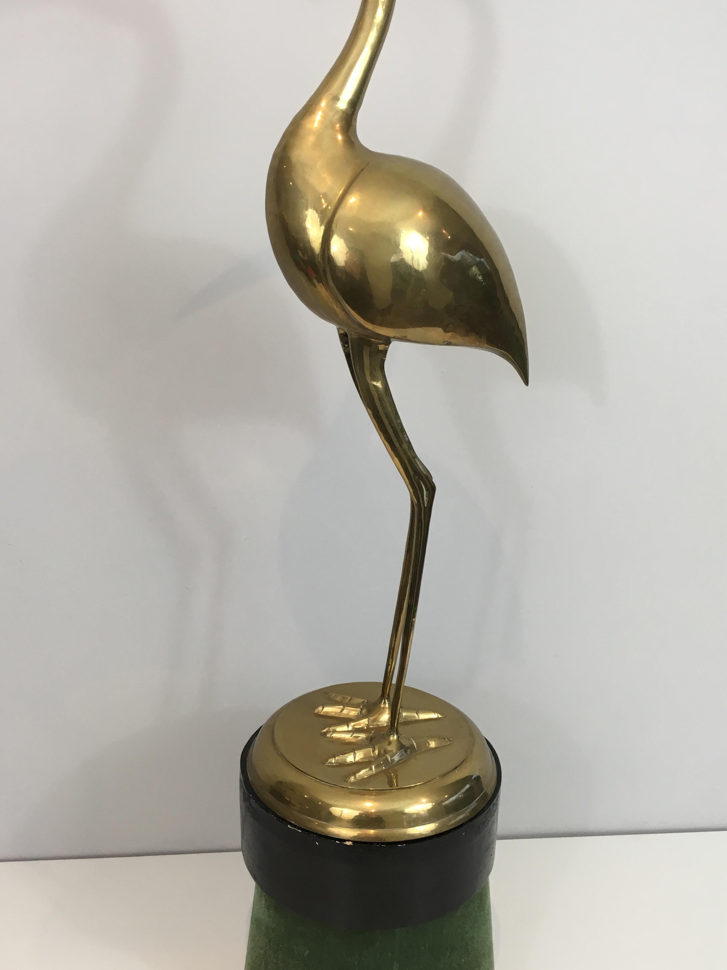 Pair of Decorative Brass Ibis on Wooden Stands 2