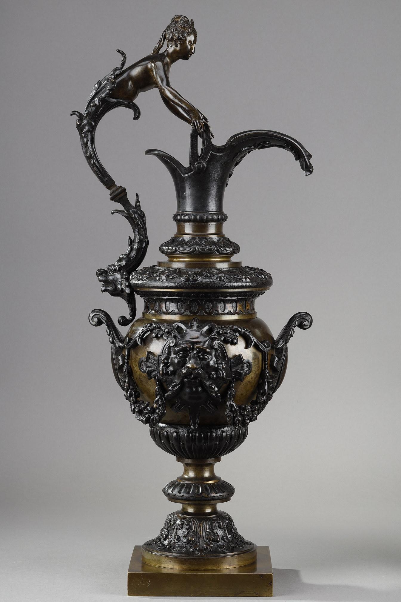 Dekorative Bronze-Würfel im Renaissance-Stil, Paar im Zustand „Gut“ im Angebot in Paris, FR