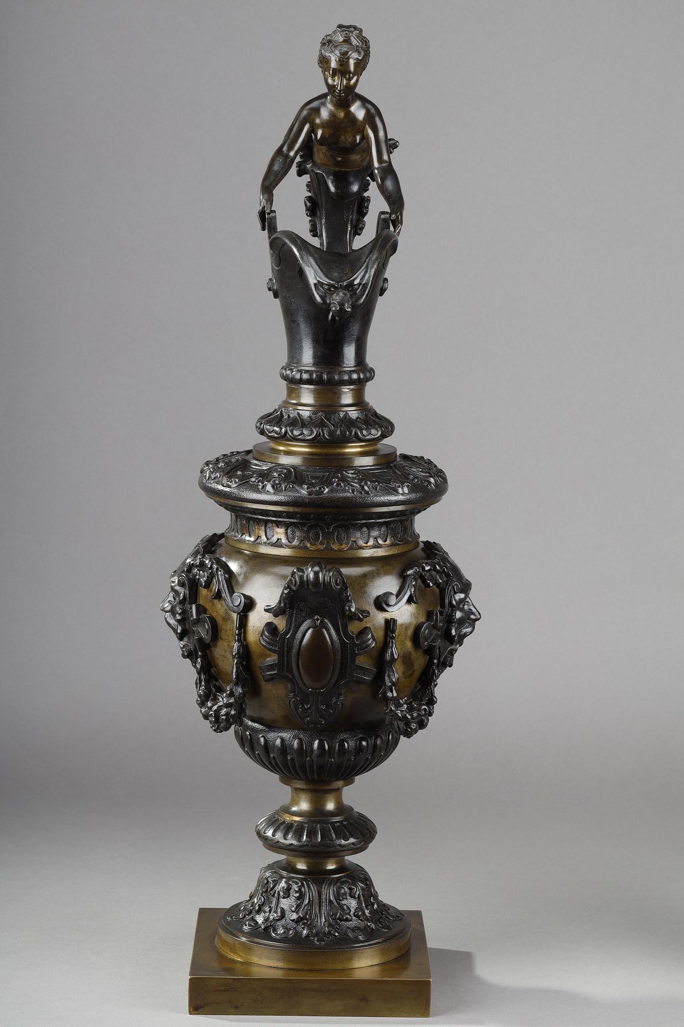 Dekorative Bronze-Würfel im Renaissance-Stil, Paar (Spätes 19. Jahrhundert) im Angebot