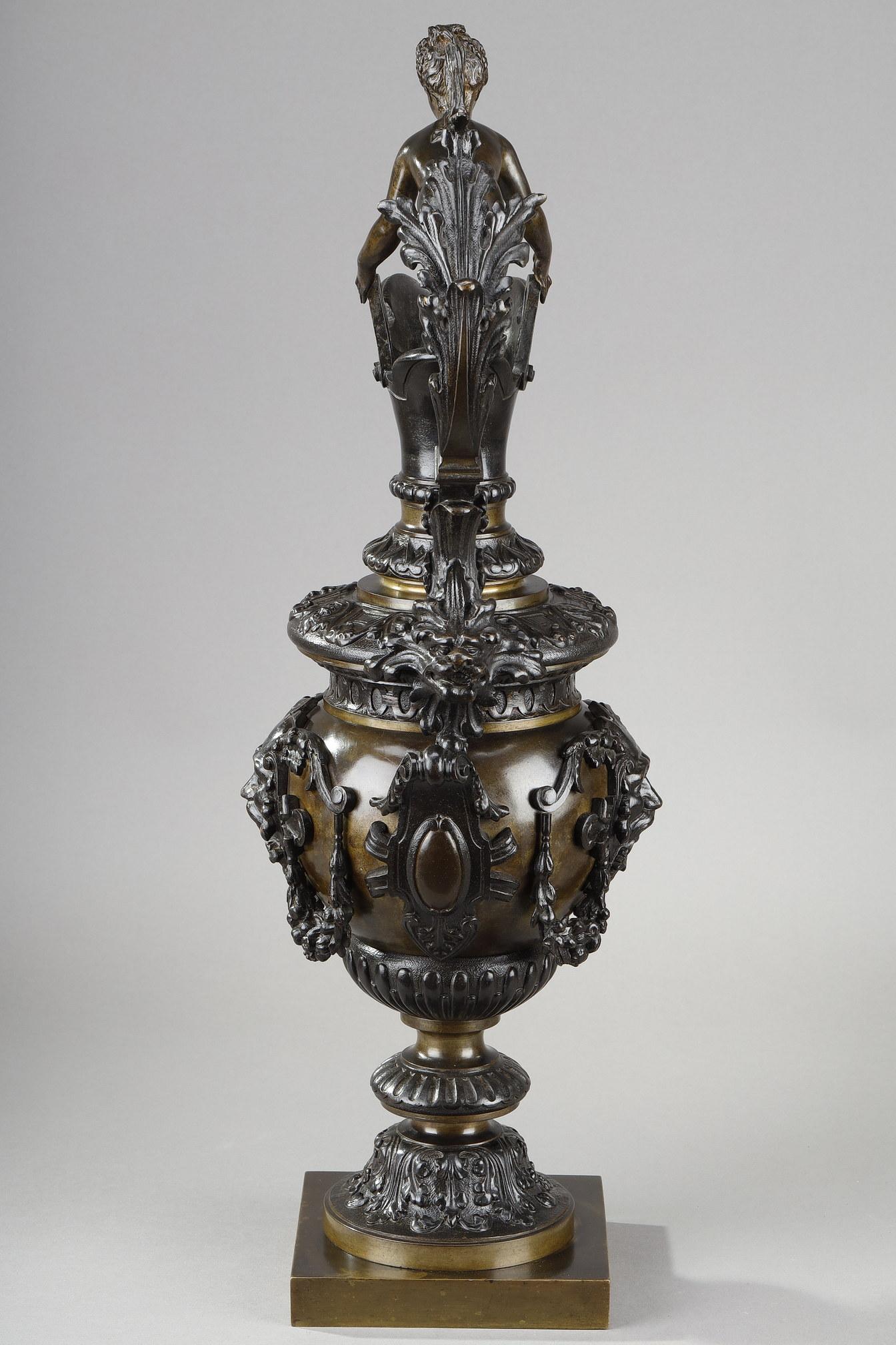 Dekorative Bronze-Würfel im Renaissance-Stil, Paar im Angebot 2