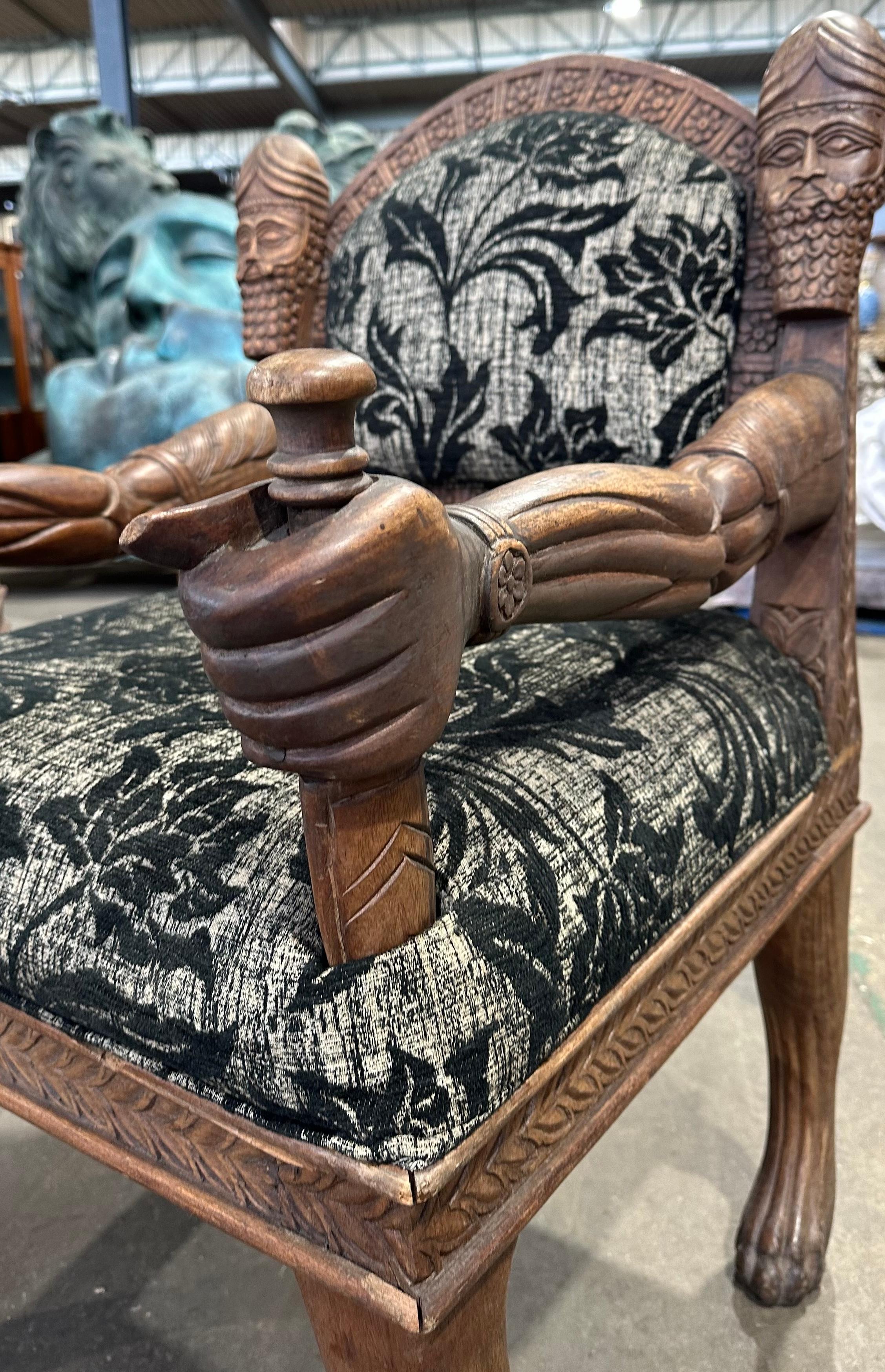 European Pair Of Decorative Carved Armchairs For Sale