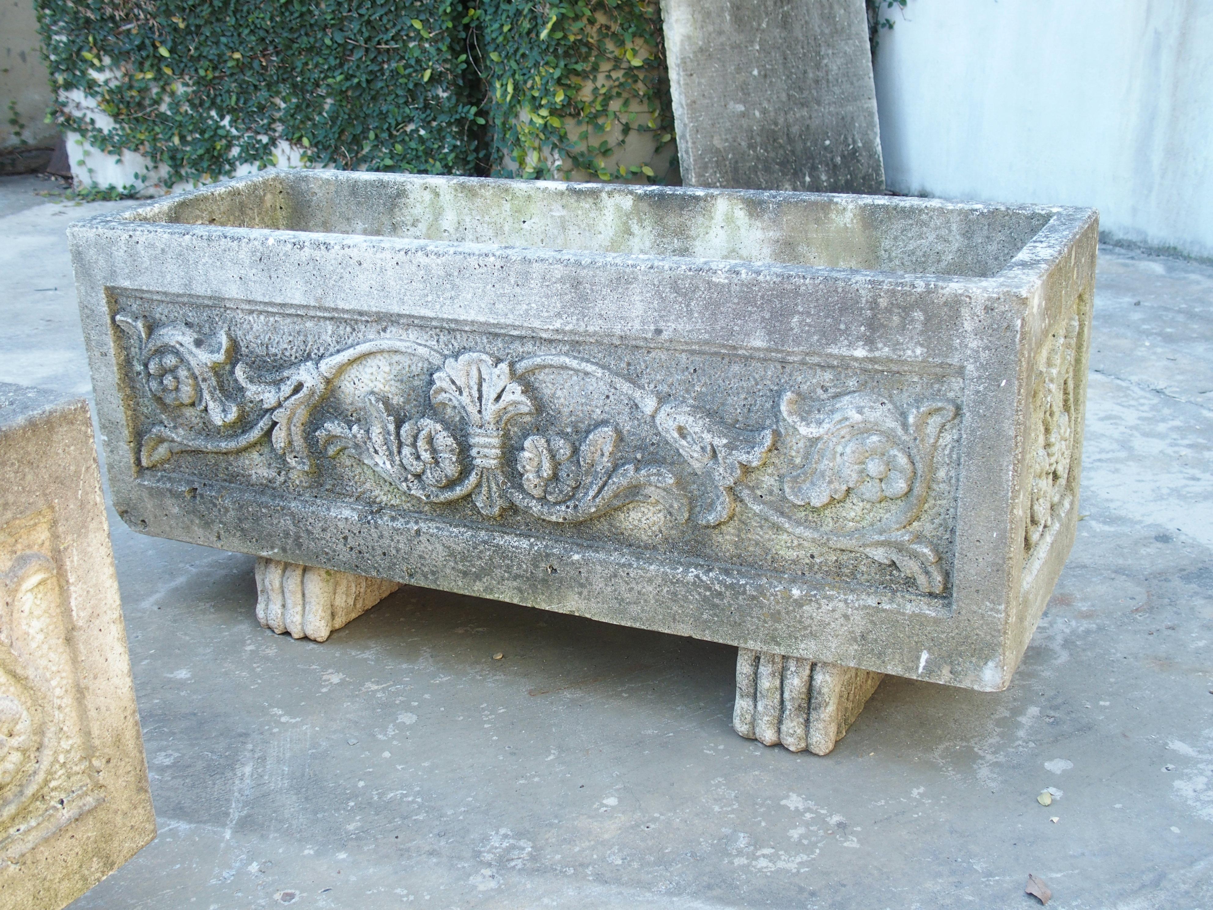Pair of Decorative Cast Garden Planters from France 7