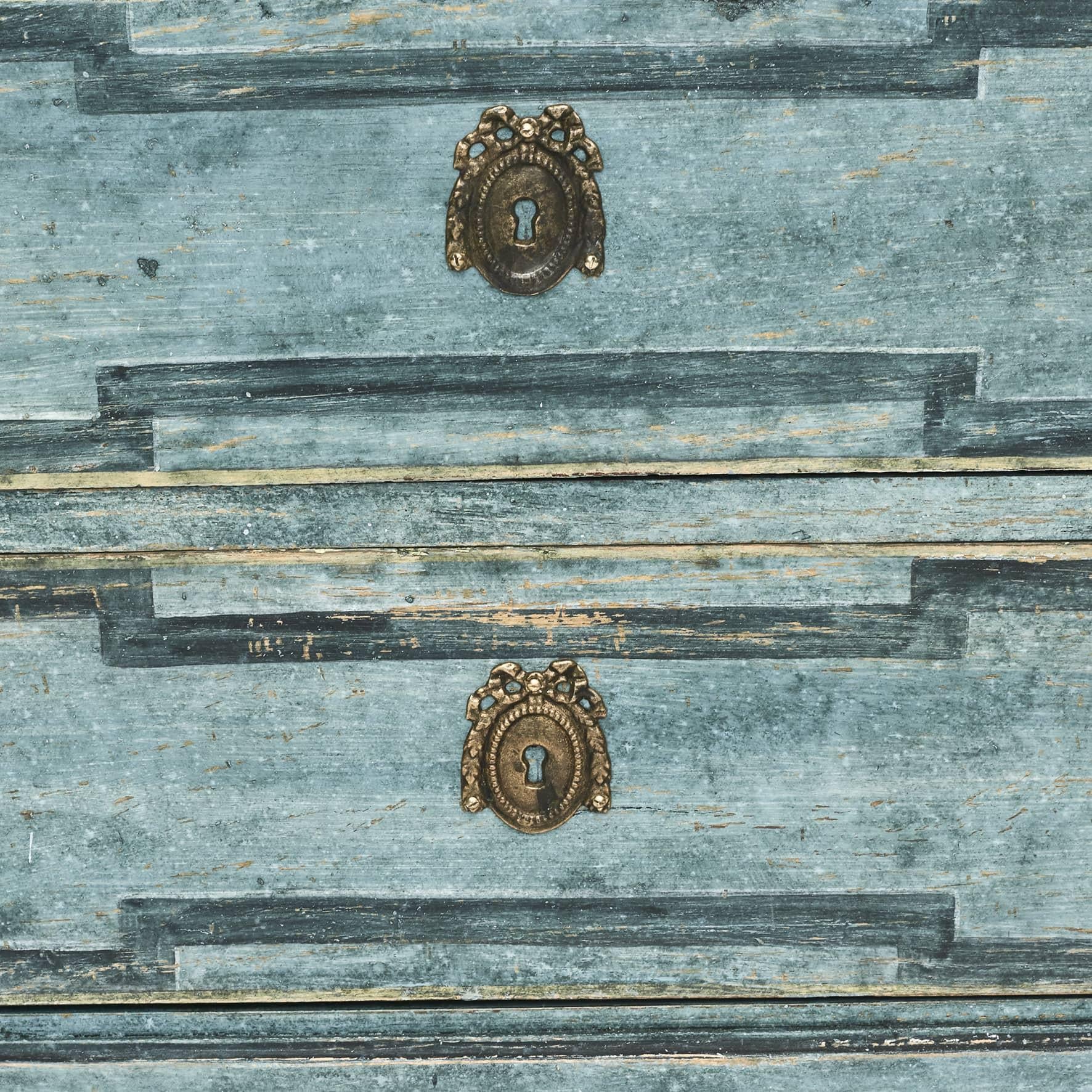 Brass Pair of Decorative Chest of Drawers in Gustavian Style Approx 1860