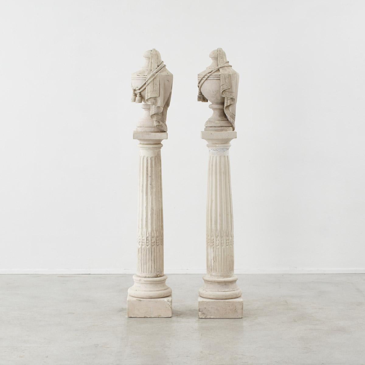 French Pair of decorative columns, France, Late 19th Century For Sale